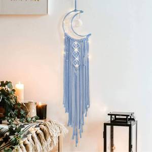 lot 14278 image: ANROYE Macrame Wall Hanging Dream Catcher Cotton Moon Star Charms