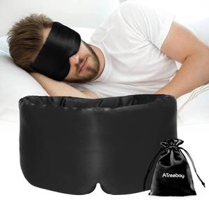 lot 14293 image: ATreebag Mulberry Silk Sleep Mask with Adjustable Strap, Large, Black