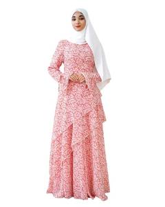 lot 14369 image: Mumo Mumo Modesty 3-Piece Abaya Dress Set Chiffon Womens Pink XXL