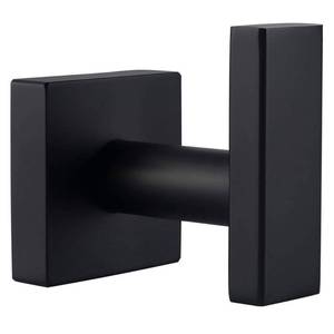 lot 14390 image: Angle Simple Stainless Steel Robe Towel Hook, Wall Mount, Matte Black
