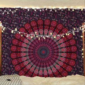 lot 14403 image: Bless International Mandala Tapestry Purple Pink Organic Cotton Handmade