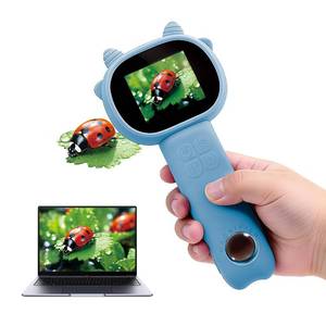 lot 14410 image: COOVIE Kids Handheld Microscope 500x Magnification 2.4 Inch Screen Light Blue