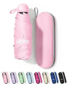 lot 14414 image: Seniny Mini Travel Umbrella 40.2 Inch Coverage Compact Collapsible UPF 50