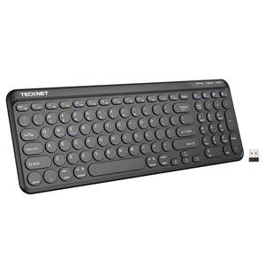 lot 14431 image: TECKNET Wireless Bluetooth Keyboard 2.4GHz with Number Pad Rechargeable