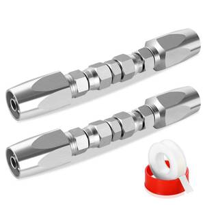 lot 14440 image: AquaNPT Hydraulic Hose Repair Kit 12 Inch ID Reusable Hose Fittings 2 Pack