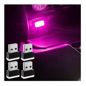 lot 14443 image: Augeny 4 PCS USB LED Car Interior Atmosphere Lamp Purple