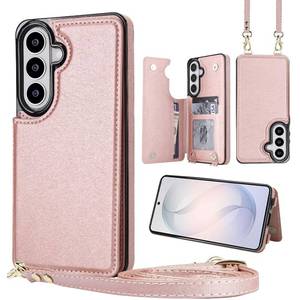lot 14449 image: Wallet Case with Card Holder for Samsung Galaxy S26, Rose Gold
