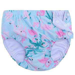 lot 14464 image: MIREAZW Baby Reusable Washable Swim Diaper Flamingo 0-3 Months