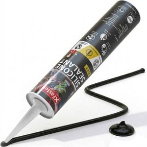 lot 14466 image: XFasten Waterproof Black Silicone Sealant Cartridge 10.1 oz