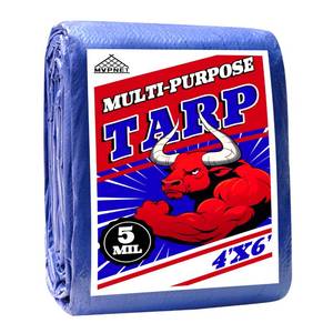 lot 14468 image: MVPNET Waterproof Tarp 4x6 Ft 5 Mil UV Resistant Blue