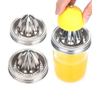 lot 14472 image: ziHenryDa Stainless Steel Mason Jar Juicer Lid 2 Pieces Citrus Reamer