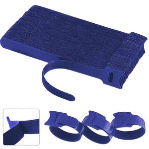 lot 14486 image: California JOS Reusable Hook and Loop Cable Ties 60 Pcs 6 Inch Blue