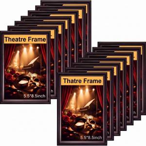 lot 17923 image: Novabright Black Theatre Frame With Mat 12 Pack 9.5 x 6.5 In