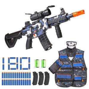 lot 17925 image: ALLROAD Electric Foam Dart Blaster Toy Gun with Tactical Vest and 180 Darts