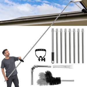lot 17926 image: Krbnk Gutter Cleaning Tool Kit 12FT Extension Pole with Brush & Scraper