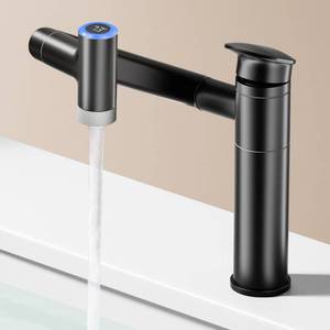 lot 17930 image: 1080° Rotatable Bathroom Vanity Faucet Single Hole Black  Retail $107.99