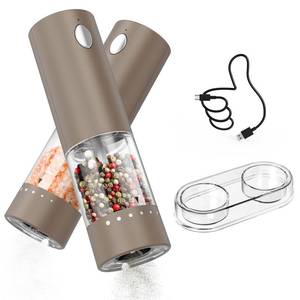 lot 17937 image: Circle Joy Electric Salt and Pepper Grinder Set Rechargeable LED Light 95ml