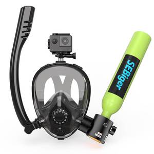 lot 17943 image: SEBiger Mini Scuba Tank 0.5L with Full Face Snorkel Mask