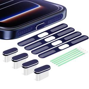 lot 18012 image: Goweewon USB C Dust Plug Speaker Cover for iPhone 17 Pro Max Dark Blue