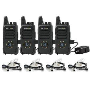 lot 18480 image: Retevis Two Way Radios Walkie Talkies Rechargeable with Headset 4 Pack RT22S