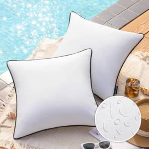 lot 18493 image: Phantoscope Waterproof Outdoor Throw Pillow Covers 20x20 Inch Pure White 2 Pack