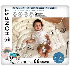 lot 19004 image: The Honest Company Training Pants Rompin and Stompin Size 2T3T 66 Count