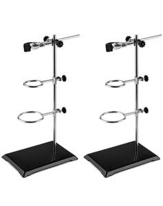 lot 19996 image: QWORK Chemistry Lab Support Stand Set 2 Pcs with 16 Inch Rod and Clamps