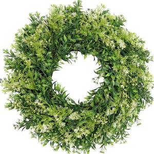 lot 20062 image: JDKPK 28 Inch Eucalyptus Wreath Artificial Greenery Front Door Decor