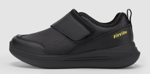 lot 17955 image: FitVille EasyTop Pro V2 Mens Shoes Jet Black Extra Wide US Size 15