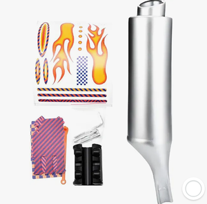 lot 18007 image: Bicycle Motorcycle-Style Exhaust Noisemaker with Flame Graphics and Hardware