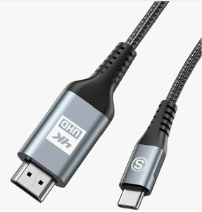 lot 18024 image: USB-C to HDMI 4K Adapter Cable with Braided Gray Cord