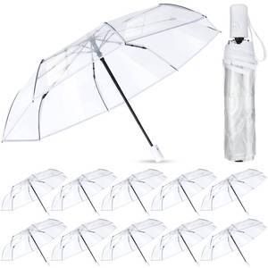 lot 1497 image: Sanwuta Clear Automatic Folding Umbrella 38 Inch 12 Pack White  Retail $101.99