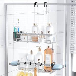 lot 1499 image: Aitatty Over the Door Shower Caddy 2-Tier No Drill Stainless Steel