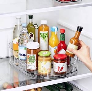 lot 1503 image: DGMMRUI Lazy Susan 360° Rotating Organizer 13.5 x 8.5 In Clear