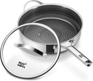 lot 1512 image: Roomena Frying Pan with Lid 5 Qt Hybrid Ceramic Nonstick Saute Pan