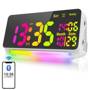 lot 1538 image: PERSUPER Digital Alarm Clock 120dB Bluetooth LED Display