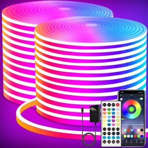 lot 1540 image: Segrass LED Neon Rope Light Strip 132FT DC 24V RGB App Remote Control  Retail $169.99