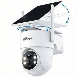 lot 1543 image: ieGeek 2K 3MP Wireless Outdoor Security Camera 360° PTZ Solar