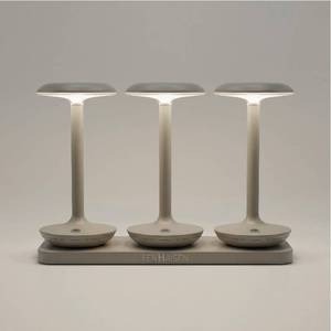 lot 1551 image: Fenhaisen 3 Pack Cordless Waterproof Table Lamp 1800mAh Rechargeable Grey