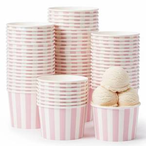 lot 1567 image: Zopeal Disposable Paper Ice Cream Cups 9 Oz 50 Count
