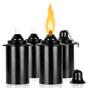 lot 1575 image: Lunluarai Torch Replacement Canisters 12oz Bamboo Lantern 4 Pack