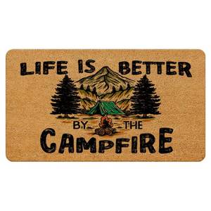 lot 2004 image: Likjad Camping Door Mat Coir-Style Non-Slip 17x30 Inches