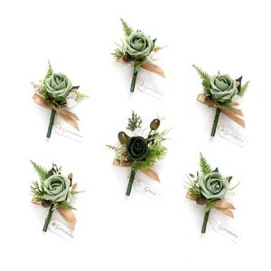 lot 2005 image: Lings Moment Boutonniere for Men 6 Pcs Green Beige