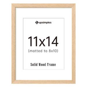 lot 2032 image: Upsimples 11x14 Picture Frame Solid Wood Natural 1 Pack
