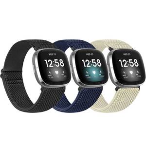 lot 2033 image: Huamanlou Nylon Watch Bands 3 Pack for Fitbit Versa 4Versa 3Sense 2Sense