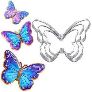 lot 2041 image: Xyembu Butterfly Cookie Cutter Set Stainless Steel 3 Pcs 3 Sizes