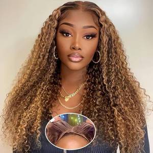 lot 2047 image: Wighottie Glueless Lace Front Wig Deep Wave Human Hair 30 Inch 427 Ombre  Retail $139.99