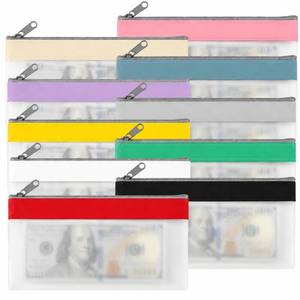 lot 2056 image: HAKONELIFE Clear TPU Cash Envelope Money Bags 10 Pack with Zipper