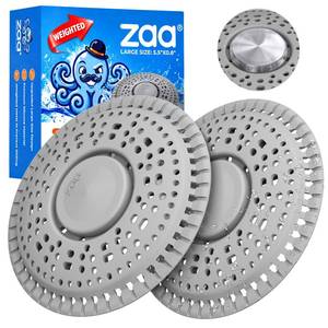 lot 2057 image: Zaa Shower Drain Hair Catcher 5.5 Silicone Flat Floor Drain Cover 2-Pack