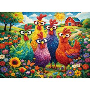 lot 2064 image: Jigsaw Puzzle 500 Pieces Chicken Gourmet Feast for Adults